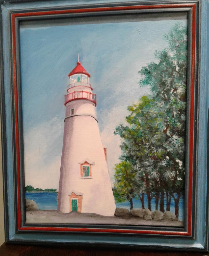 Painting by William (bc) (Bill) Collins Titled "Marblehead Lighthouse"