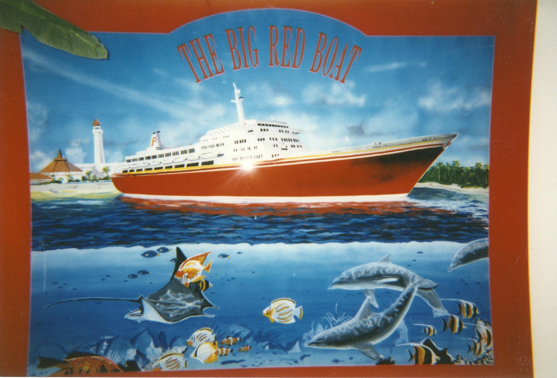 Painting of "The Big Red Boat" by William (bc) (Bill) Collins
