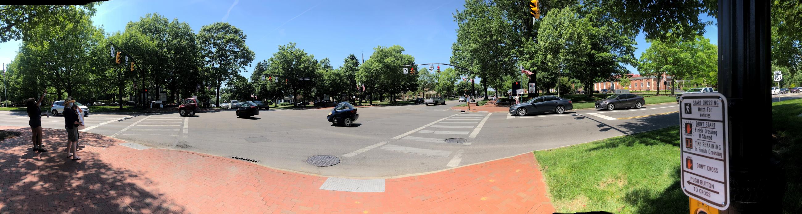 Panoramic photograph of the Black Lives Matter Protest at High Street and 161, June 2, 2020