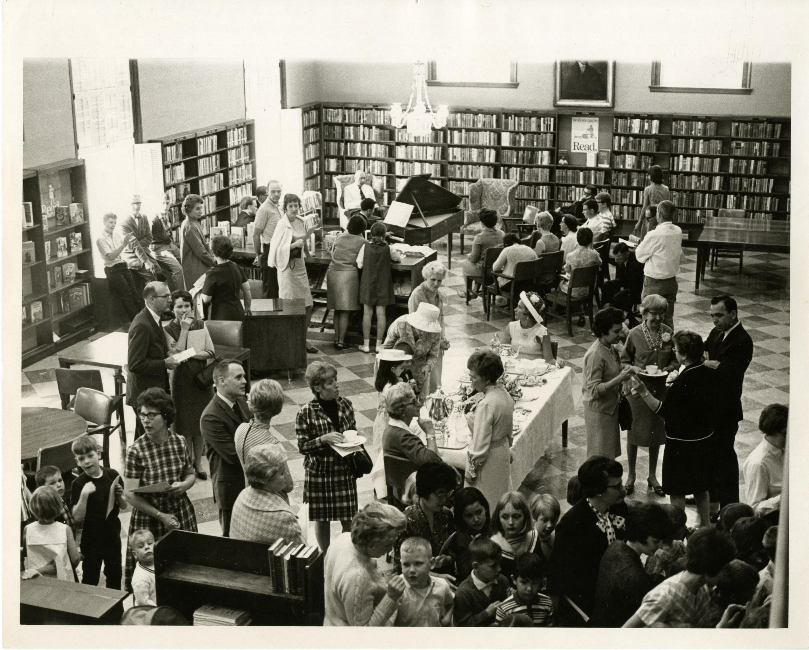 Photograph of Attendees at Worthington Public Library's National Library Week Celebration, 1968