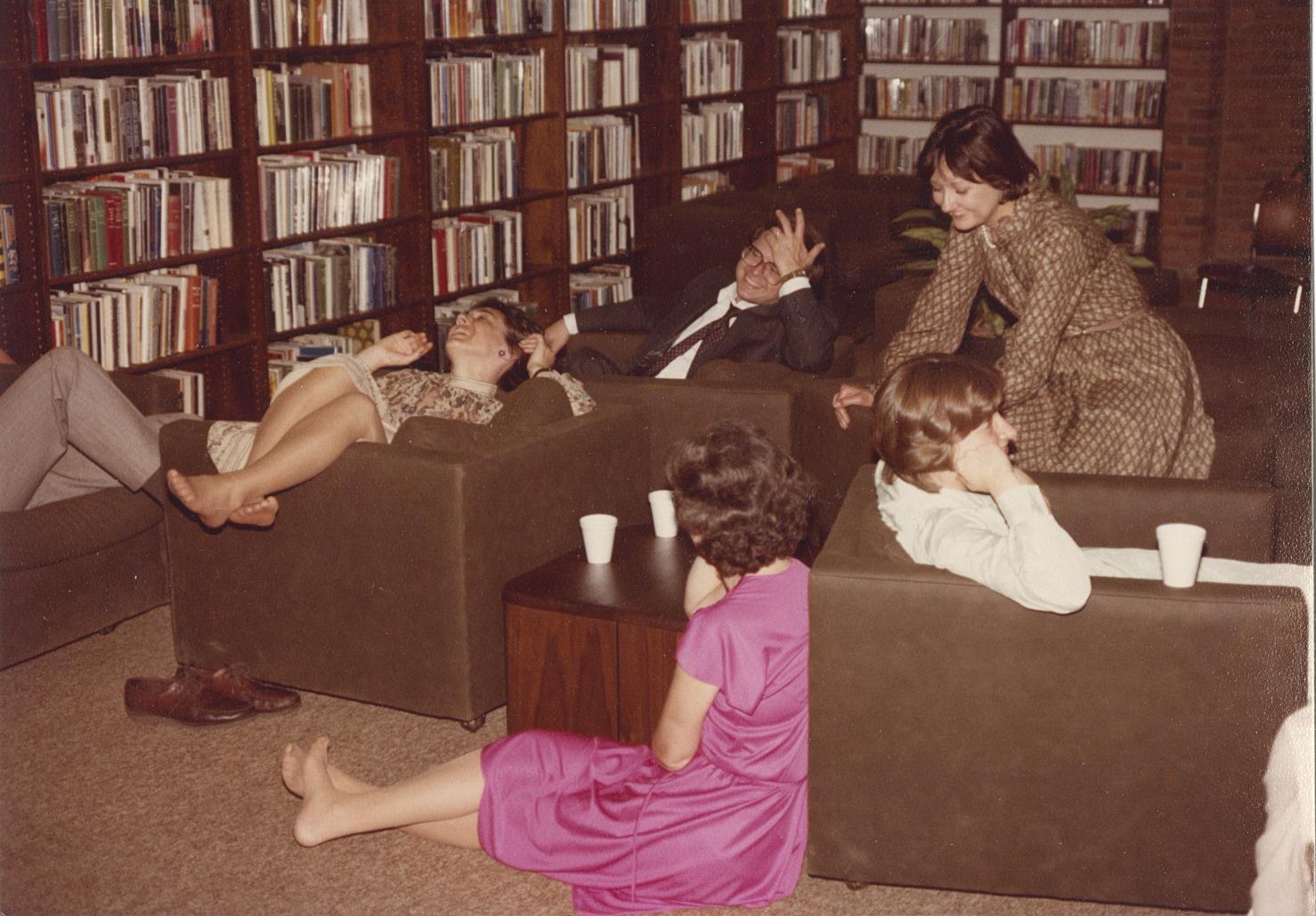 Photograph of Group in Chairs at the Old Worthington Library for Wedding, May 8, 1982
