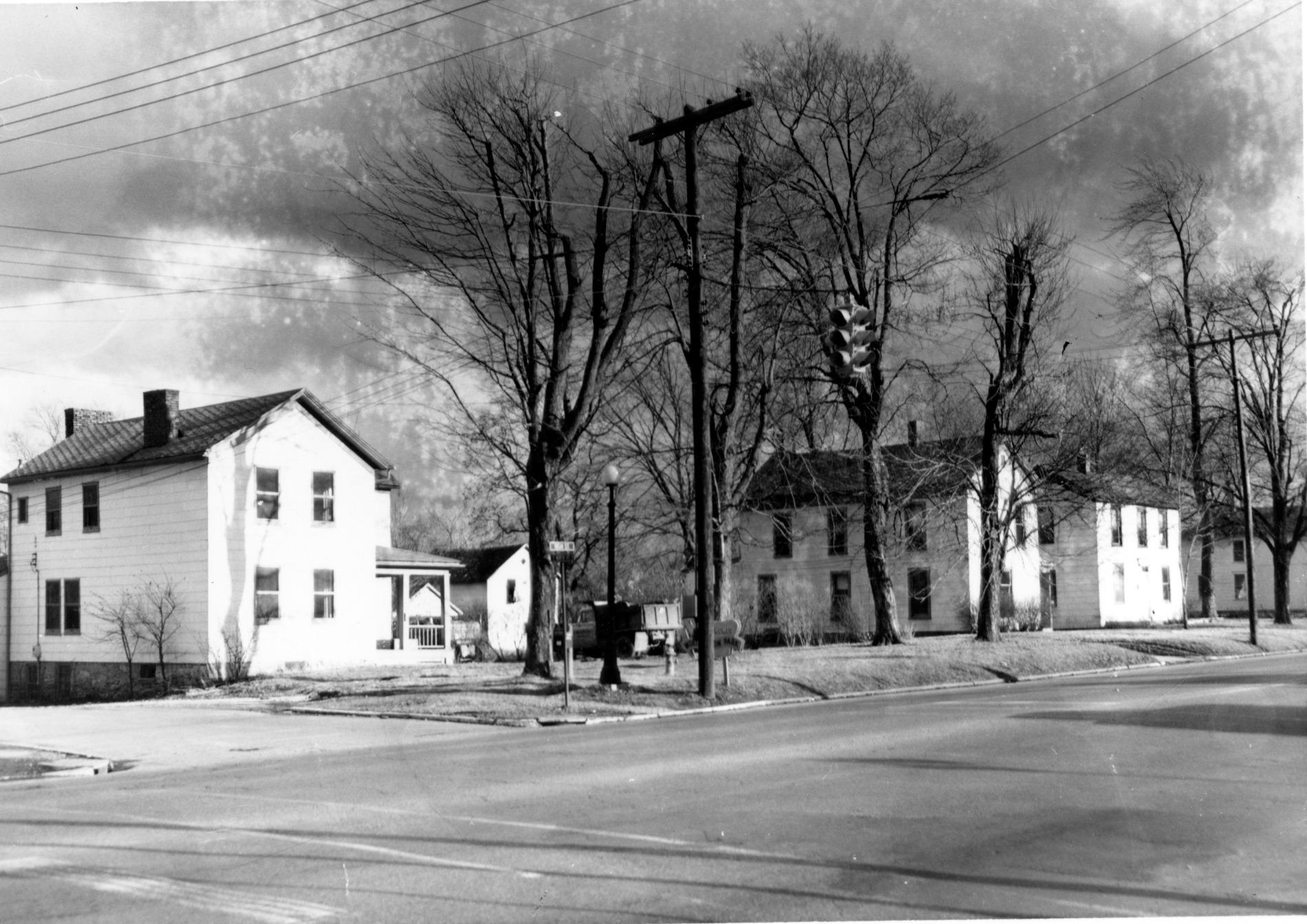 Photograph of Houses at the Southeast Corner of E. North Street and High Street Looking South