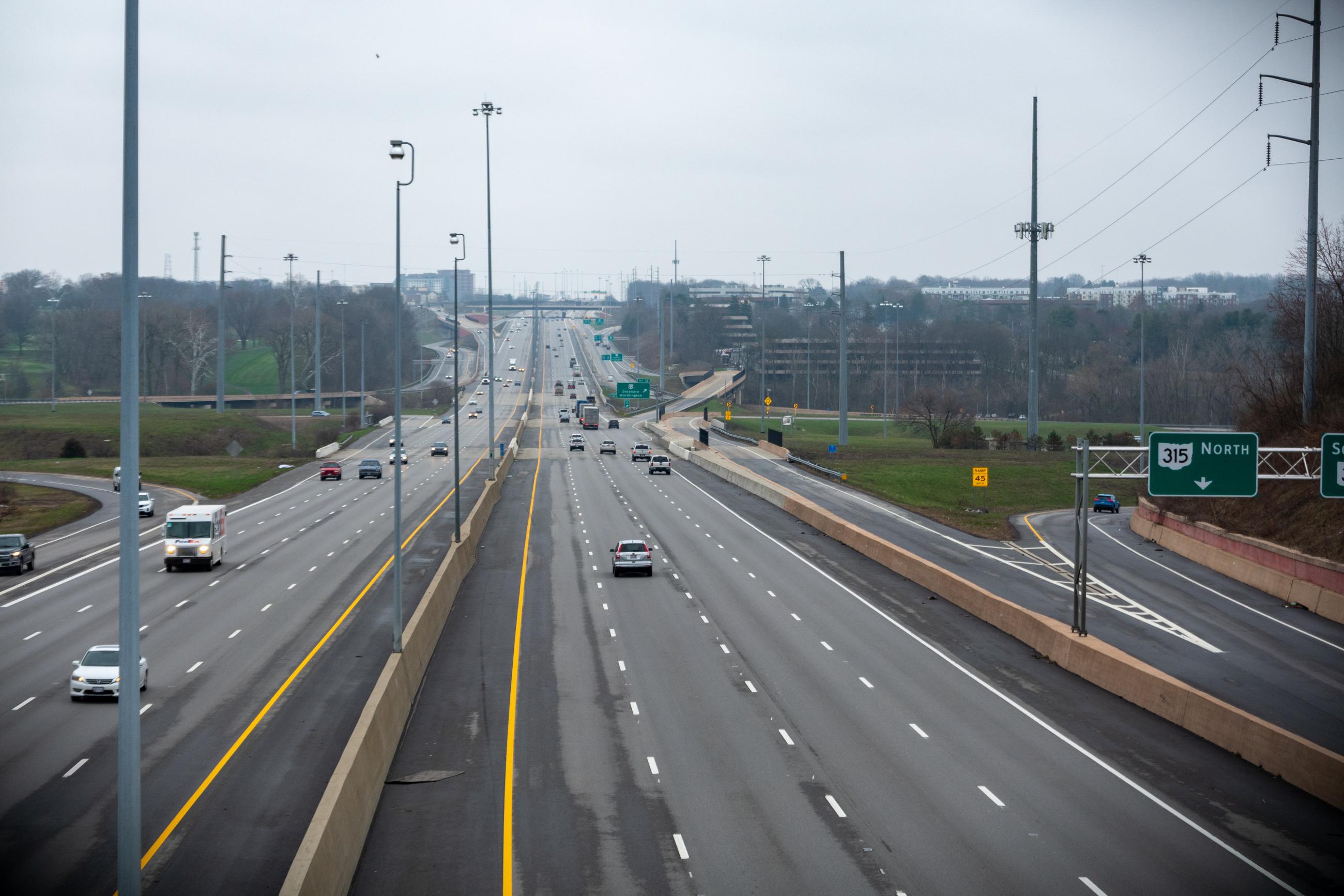 Photograph of Interchange of Interstate 270 and Highway 315 During Ohio's Stay At Home Order of 2020