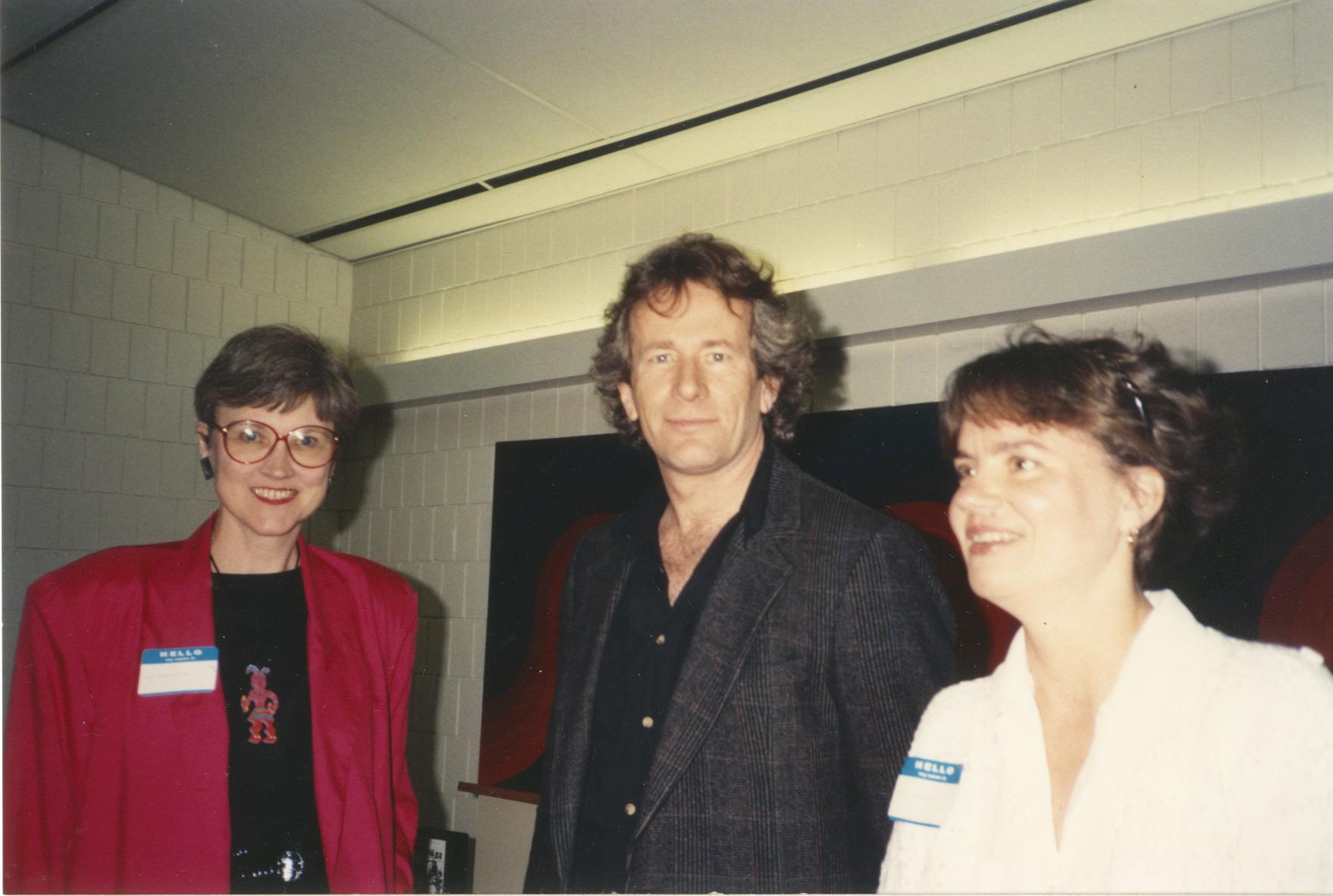 Photograph of Jo Osborne, Frank Muller and Ann Badger at the Old Worthington Library