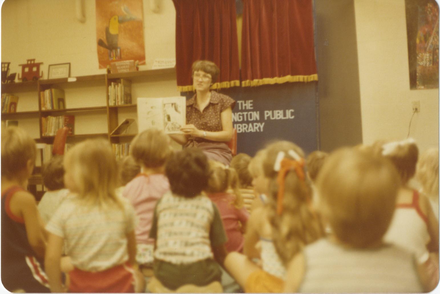 Photograph of Librarian Jo Osborne Presenting Storytime at the Worthington Public Library, 752 High Street