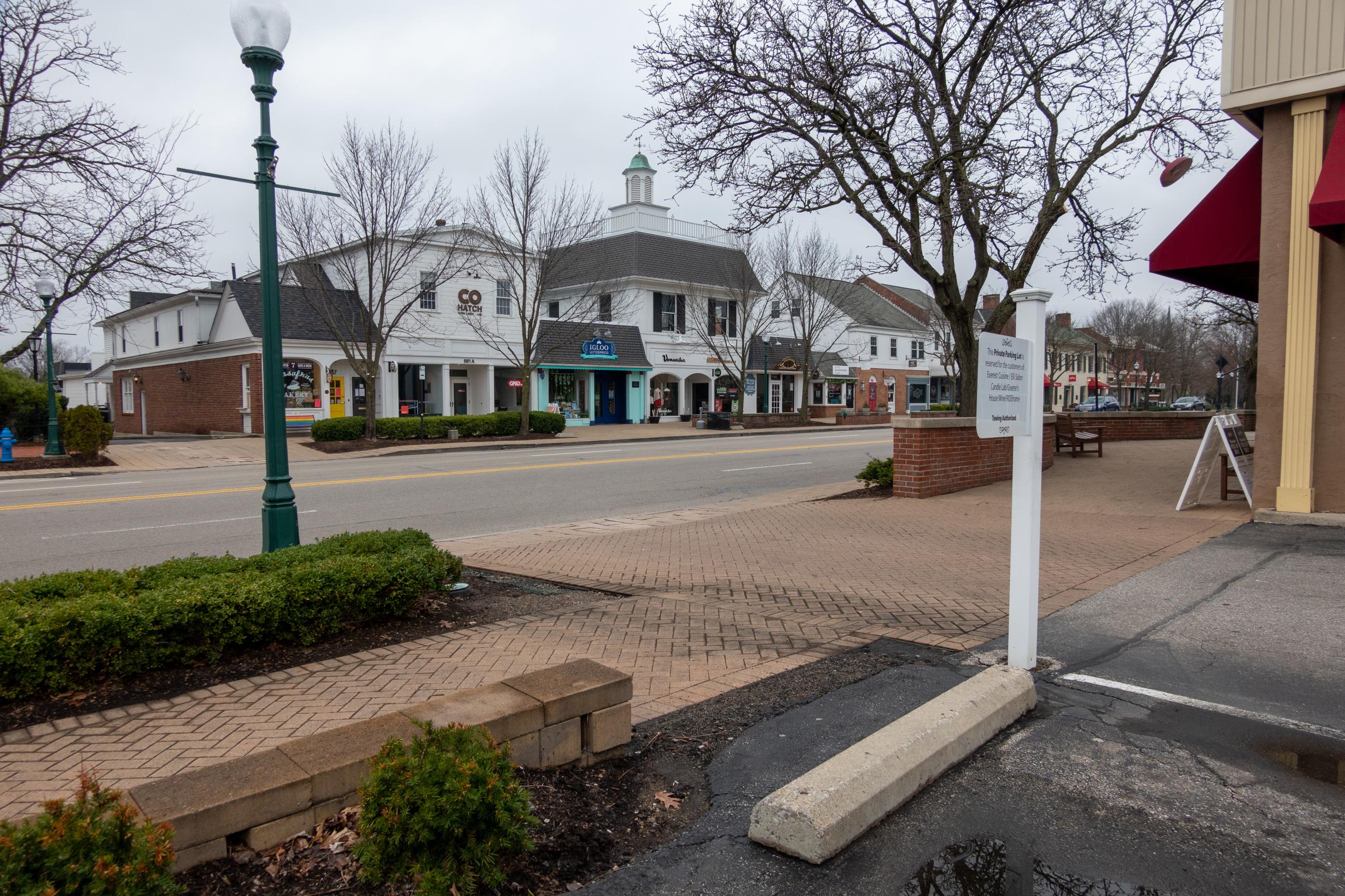 Photograph of Old Worthington Near Intersection of High Street and New England Avenue During Ohio's Stay at Home Order of 2020