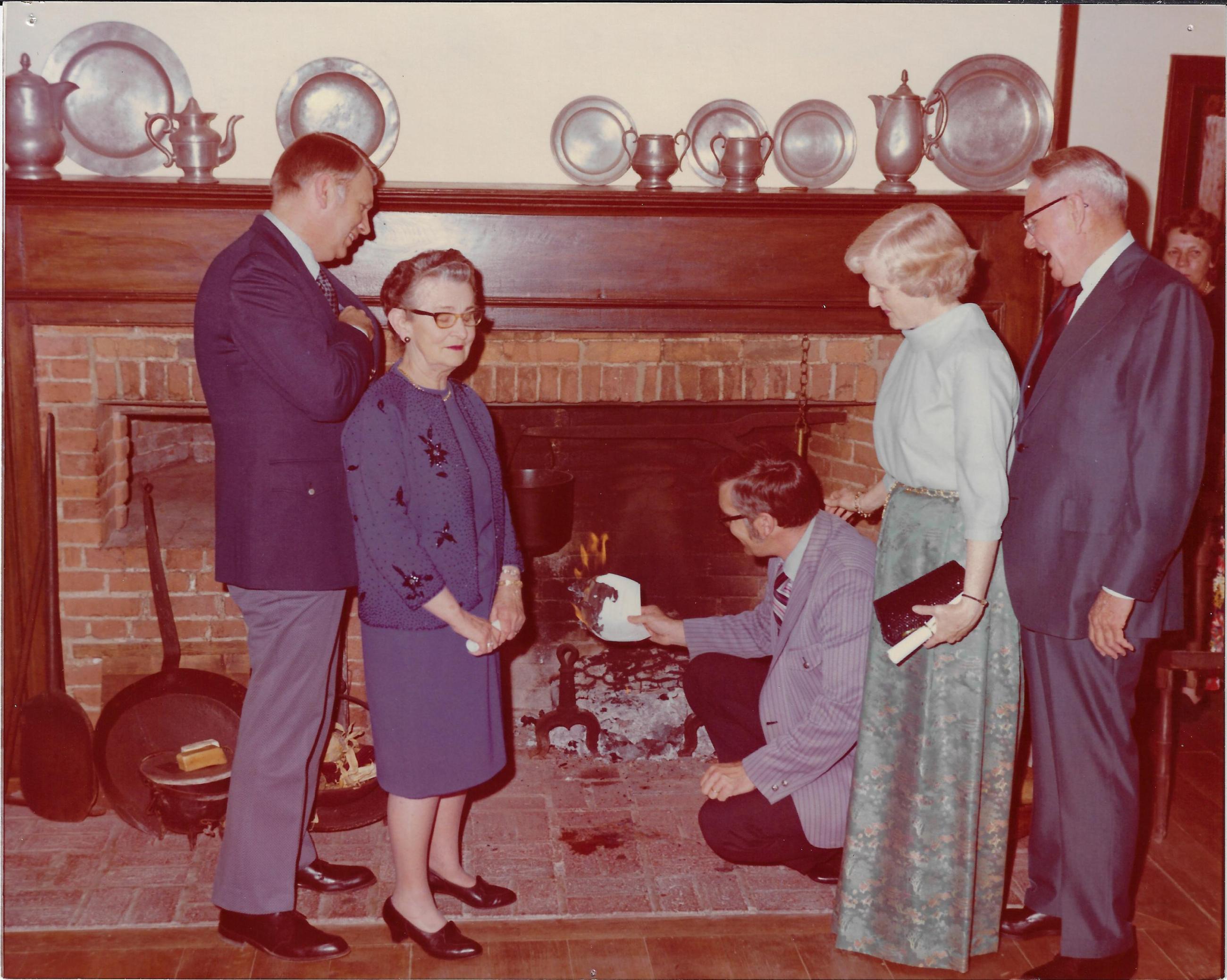 Photograph of Orange Johnson House Burning of the Mortgage