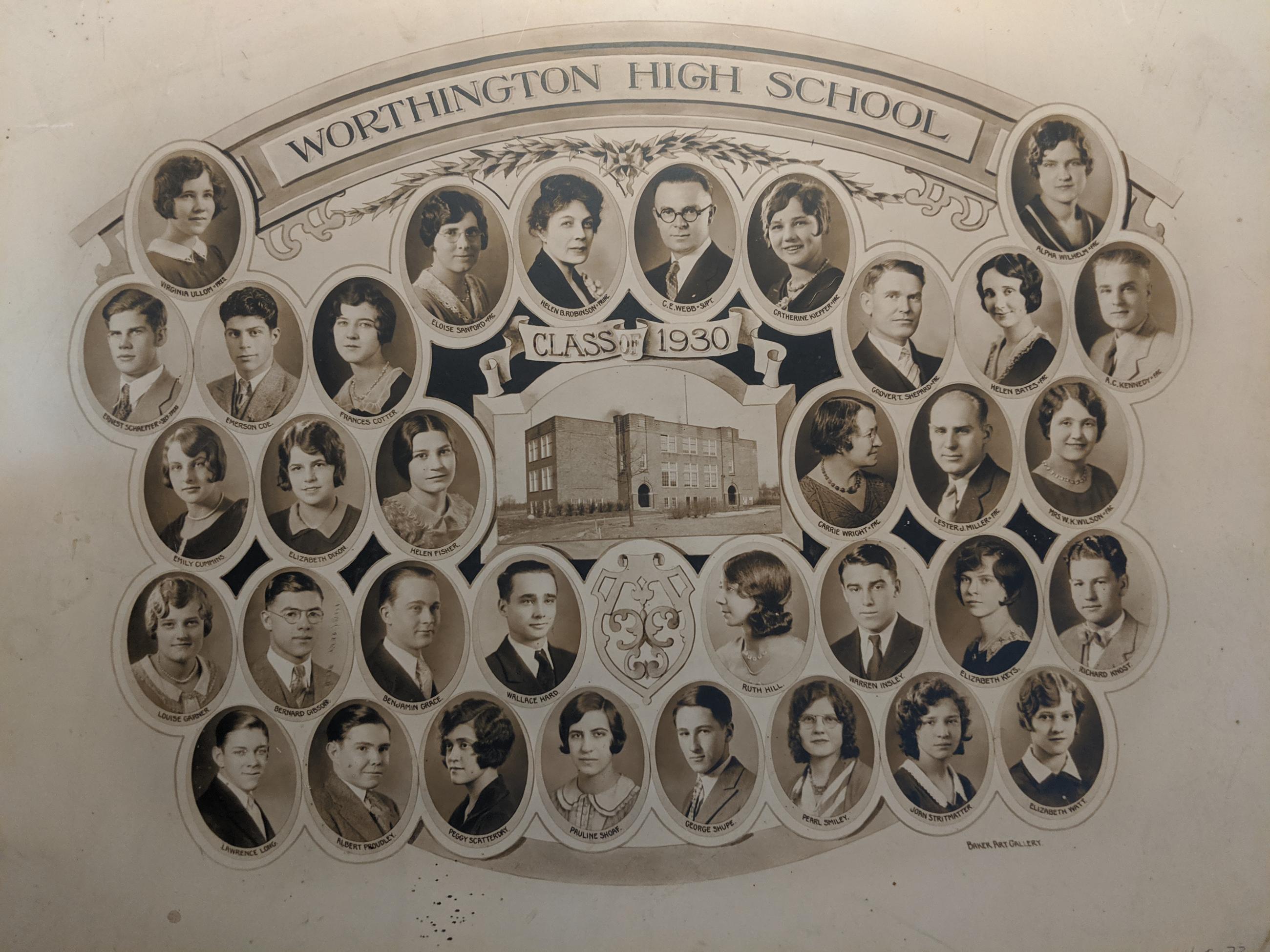Photograph of Worthington High School Class of 1930