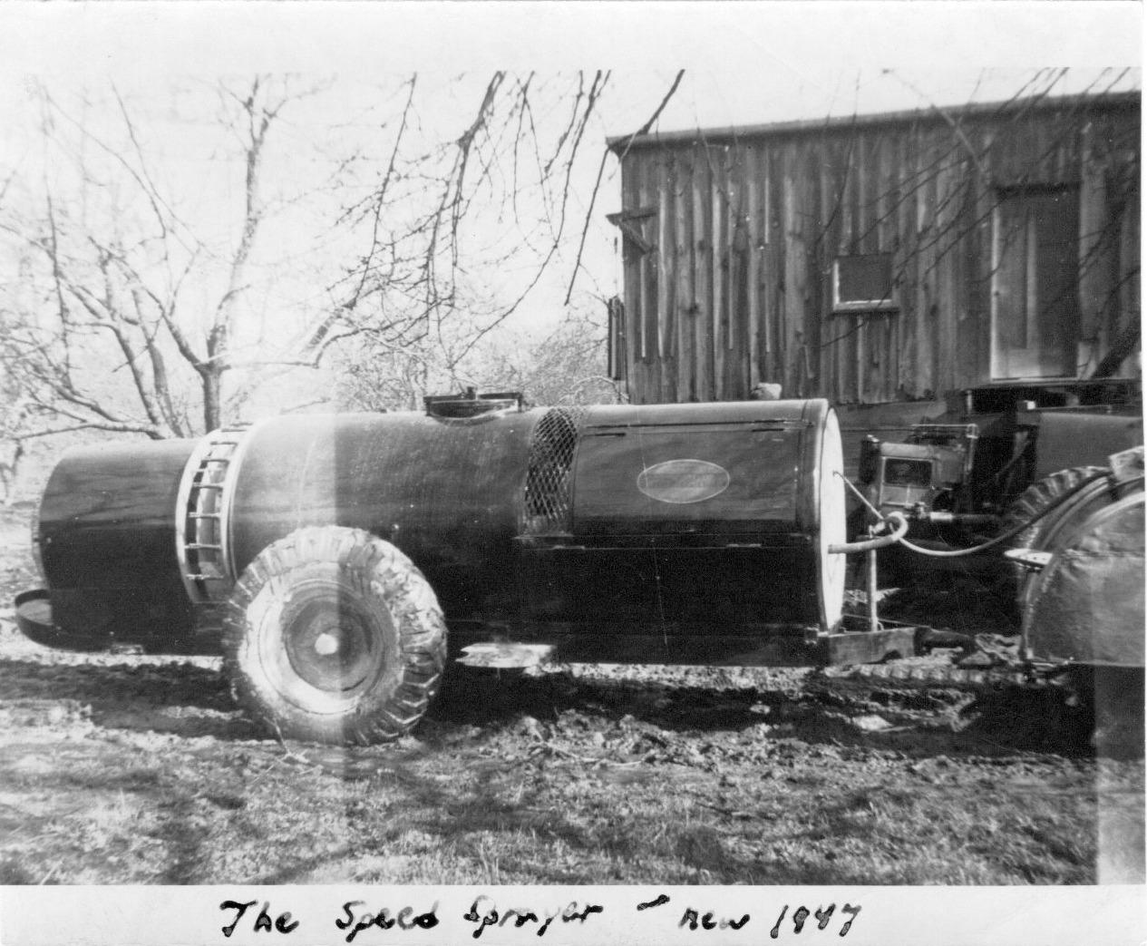 Photograph of a 1947 Crop Sprayer at the Brown Fruit Farm