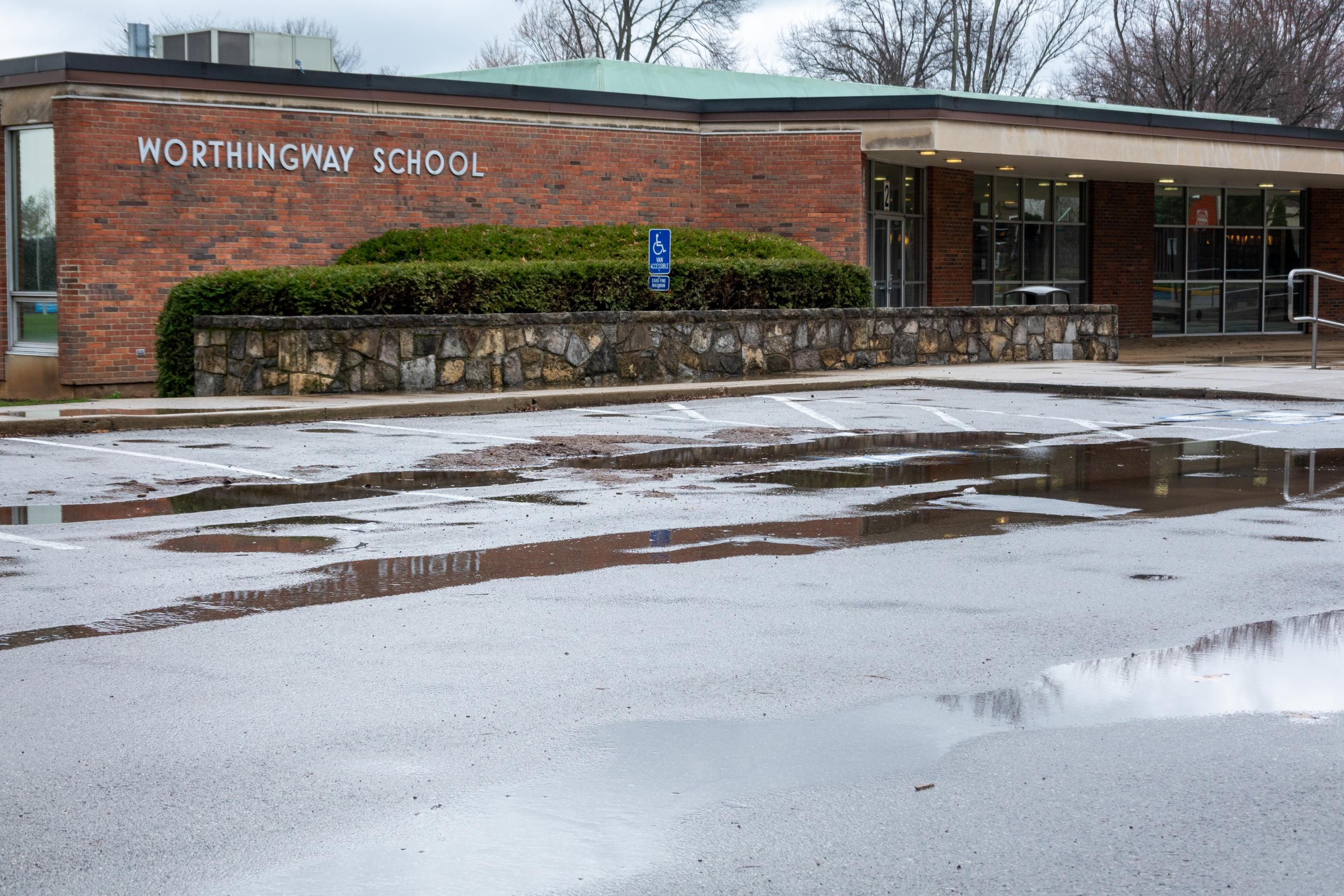 Photograph of the Parking Lot and Entrance to Worthingway Middle School