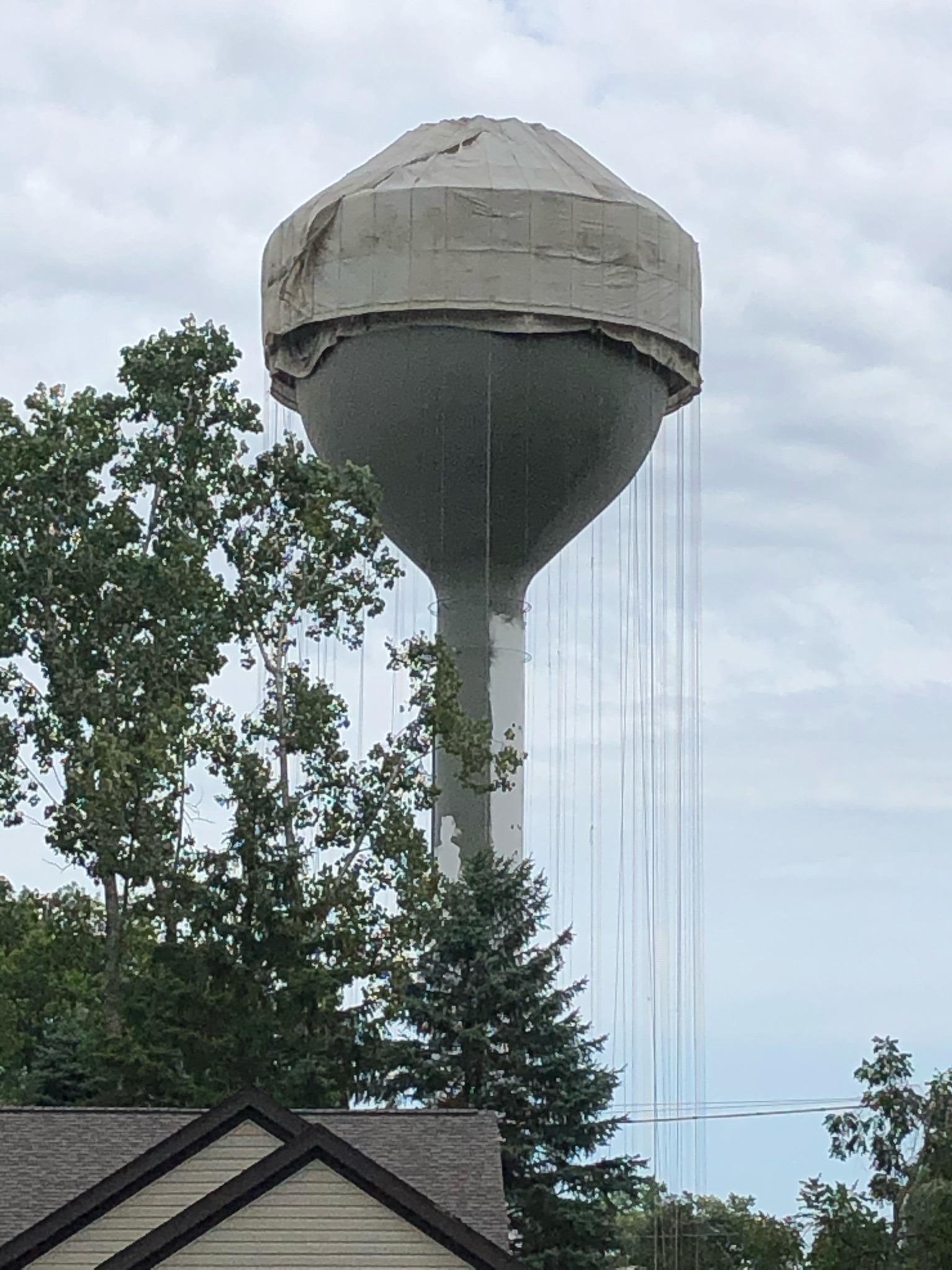 Photograph of the Worthington Hills Water Tower Being Primed for Repainting, 2020