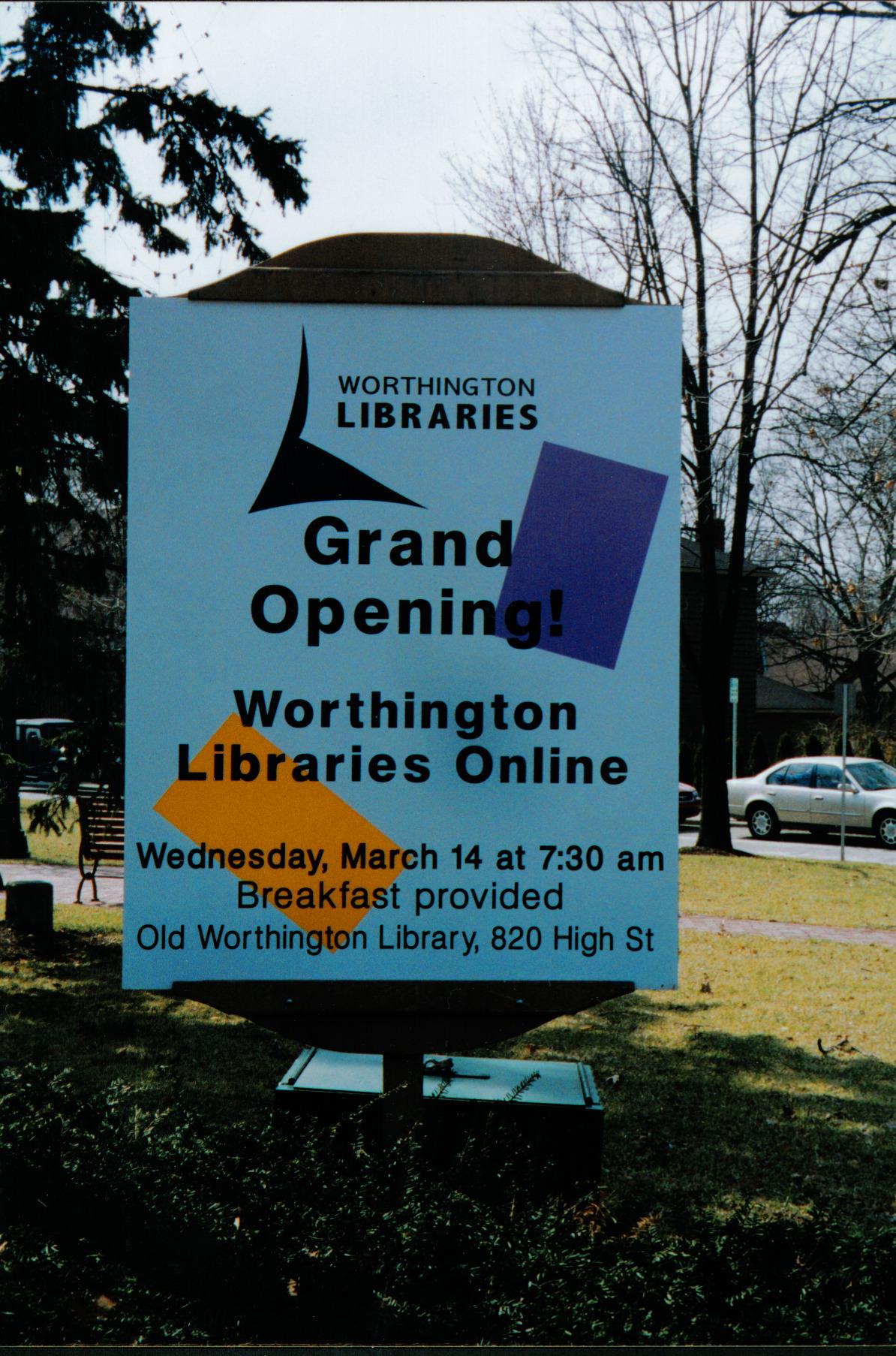 Poster Announcing Opening of Online Library