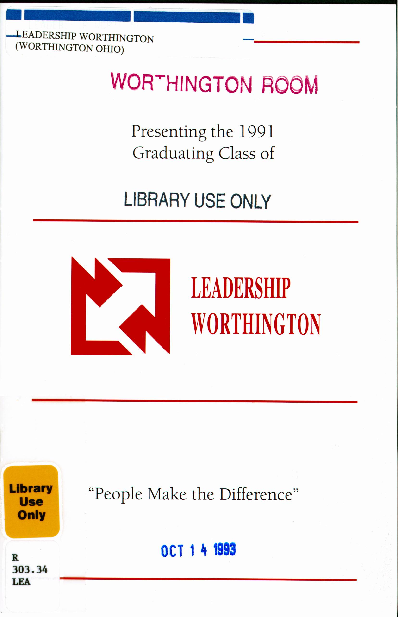 Presenting the 1991 Graduating Class of Leadership Worthington