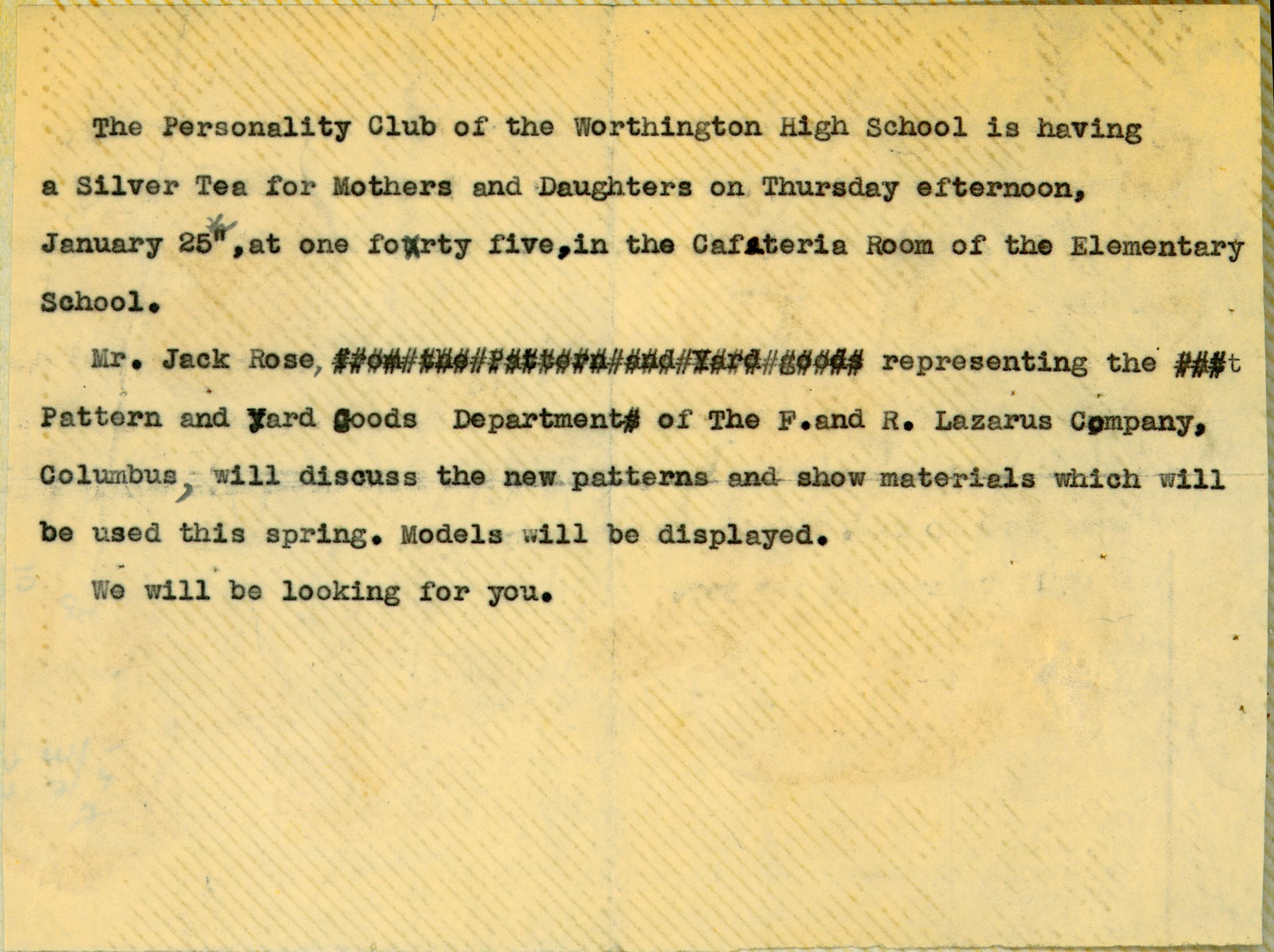 Program Announcement