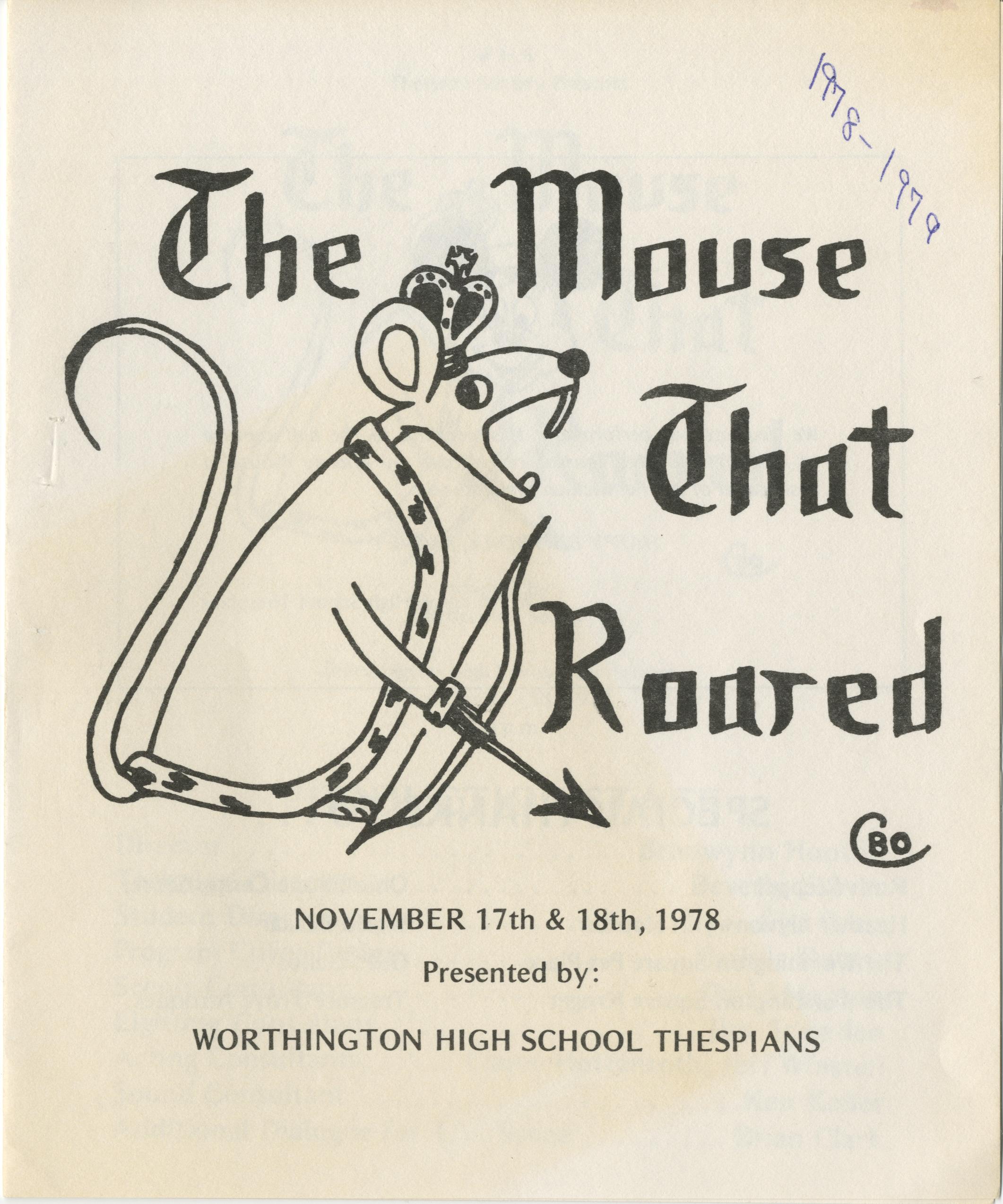 Program for the Worthington High School Production of "The Mouse That Roared"