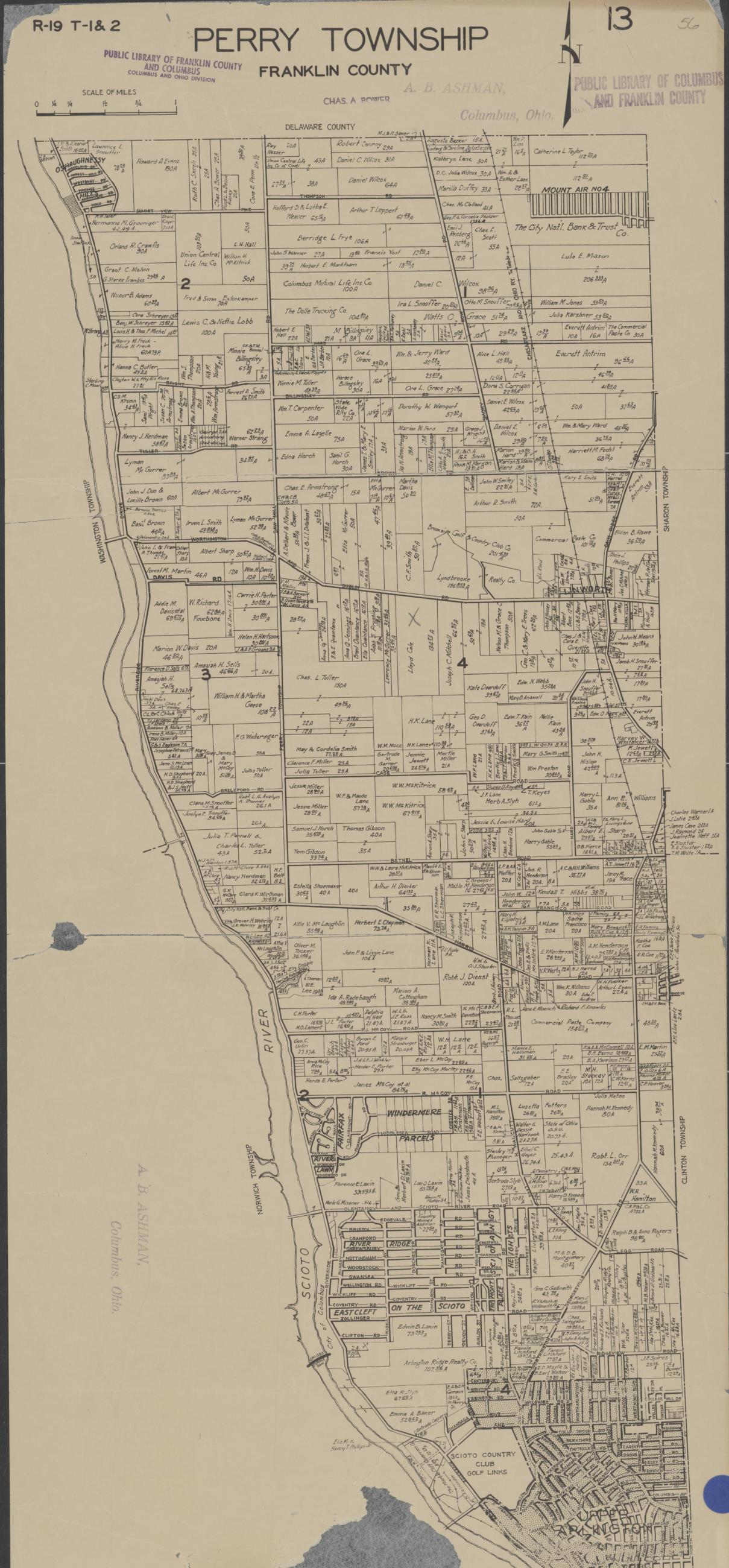 Property Map of Perry Township from before 1930