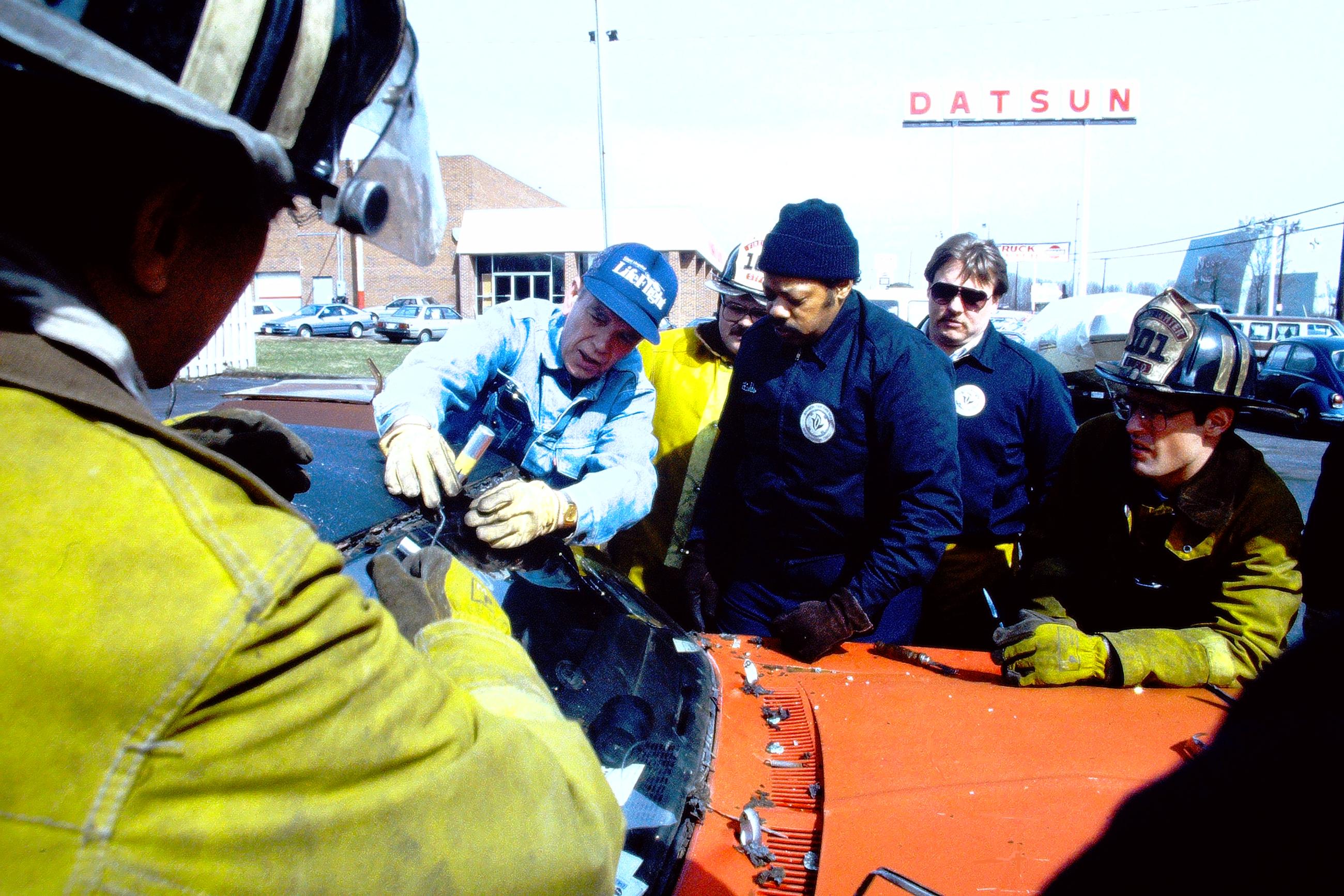 Sharon Township Firefighters During Vehicle Extraction Training