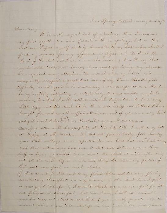 Two Letters to Mary Johnson of Worthington, Ohio from Matilda E. Stern and Emeline Stern of Green Springs, Ohio