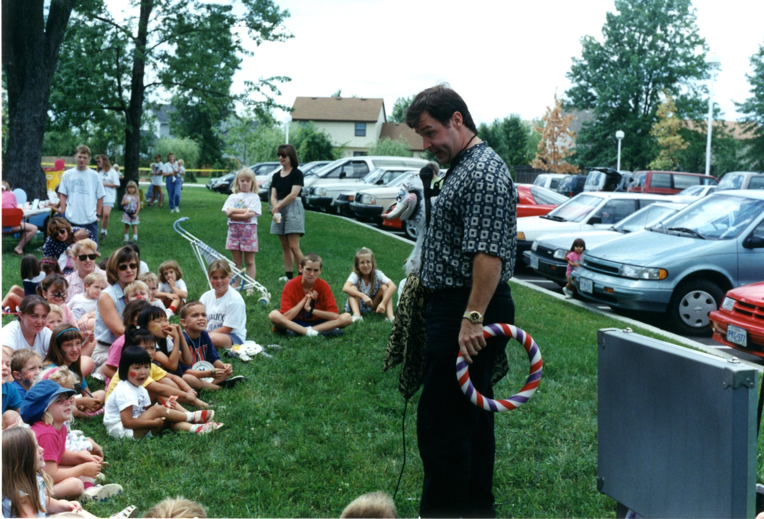 Ventriloquist Rick Evans at the Northwest Library’s First Summer Reading Program Celebration