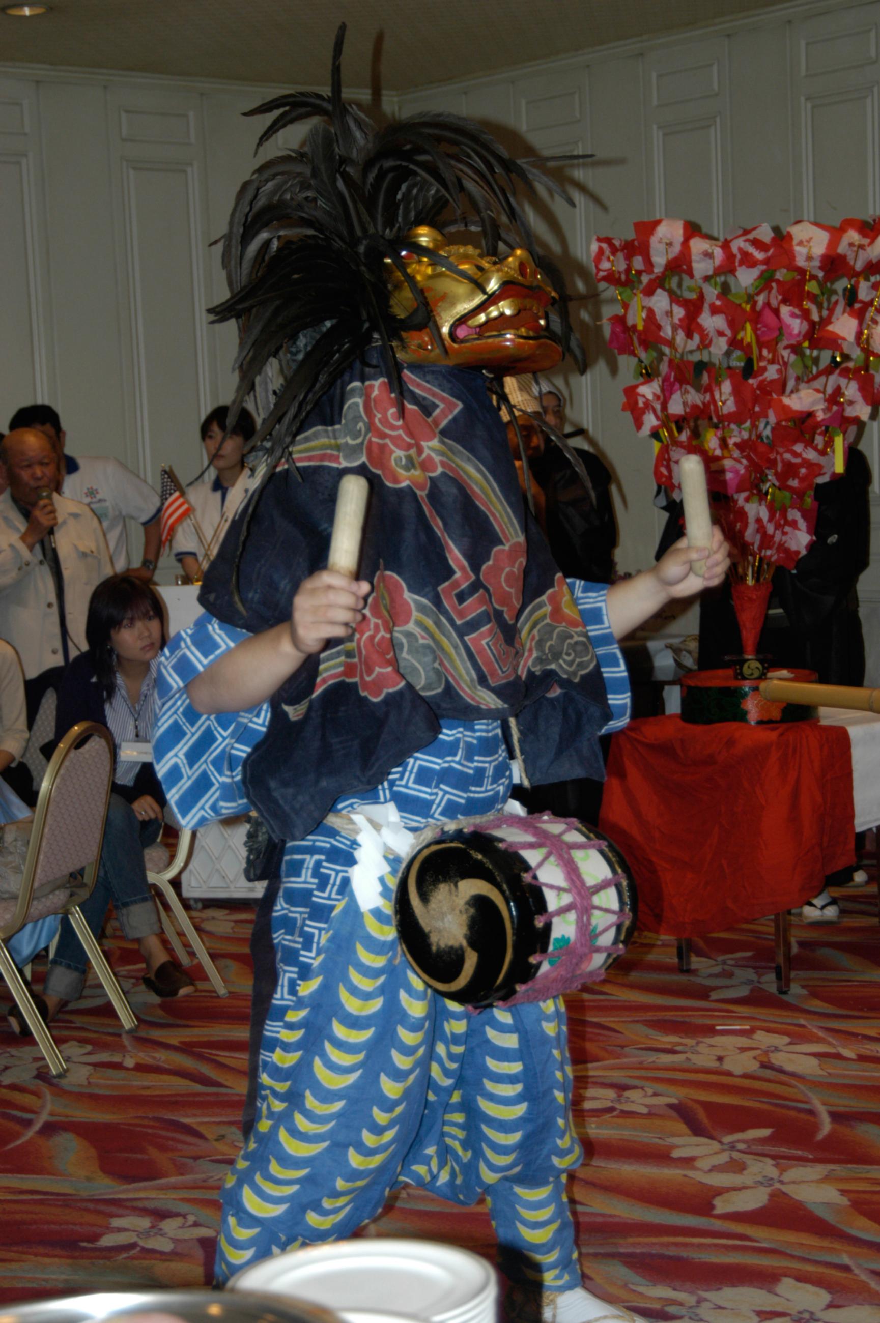 WIFA Delegates, Shishimai Dancers and Drummers