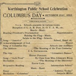 400th Anniversary of Columbus Day Program