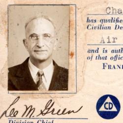 Air Raid Warden Card of Charles Wing