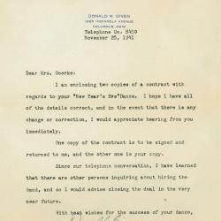 Band Contract for New Years Dance