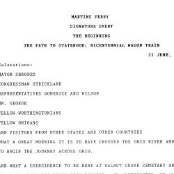 Bicentennial Wagon Train Speech