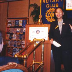 Group Study Exchange member speaking at Rotary Club meeting