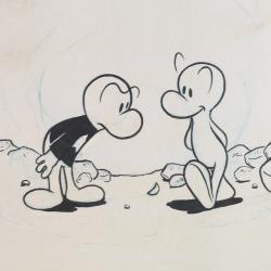 Inked Drawing of Fone Bone and Phoney Bone