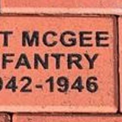 Color photo of a Memorial Brick for Herbert McGee at Motts Military Museum