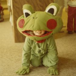 Photograph of Child in Frog Costume at Halloween