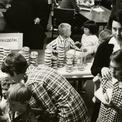 Photograph of Doughnut Table at the Worthington Public Library's National Library Week Celebration, 1968