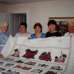 Photograph of Quilt Made by Edith Lewis Corbin with Her Daughters