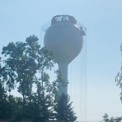 Photograph of Worthington Hills Water Tower Being Prepared for Repainting, 2020