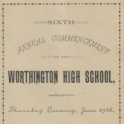 Program for Worthington High School Commencement, 1885