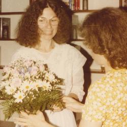 Rachel Alexander and Barbara Groseclose at Wedding at the Old Worthington Library, May 8, 1982