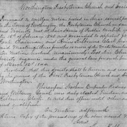 Reorganization of Worthington Presbyterian Church and Society