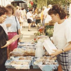 Shoppers Viewing Pastries for Sale at the Worthington Farmer's Market