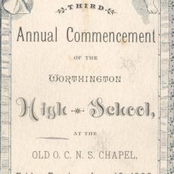Third Annual Commencement of the Worthington High School 1882
