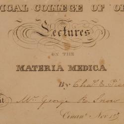 Ticket for George R. Snow to Medical College of Ohio