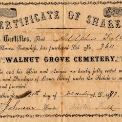 Walnut Grove Cemetery Deed