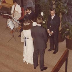 Wedding Ceremony on the Landing at the Old Worthington Library