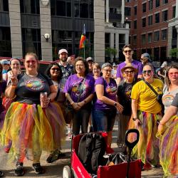 Worthington Libraries Marchers Posed at the 2023 Stonewall Columbus Pride March