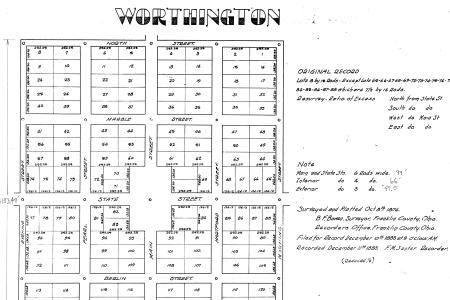 1874 Plat of Old Worthington
