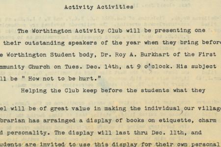 Activity Club Announcement