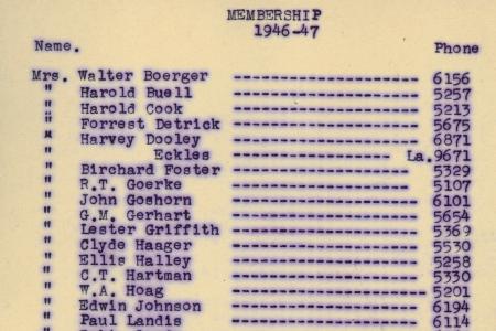 Activity Club Membership Roster