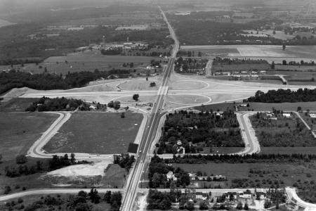 Aerial view of High Street (Rt. 23) and I-270 Interchange