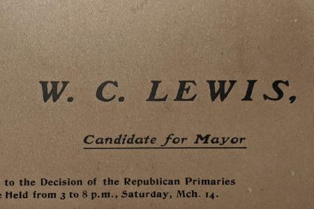 Candidate Card for W.C. Lewis for Mayor