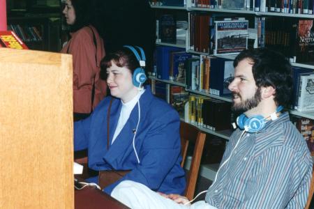 Caroline Gear, Georgia Blum and Steve Herminghausen at the Northwest Library Pre-Opening Event